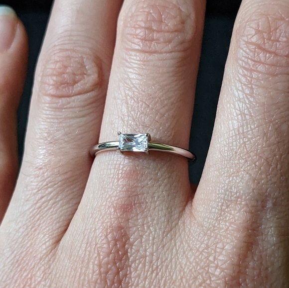 Baguette Lab Diamond CZ Ring 5, 6, Cubic Zirconia - Picture 2 of 7